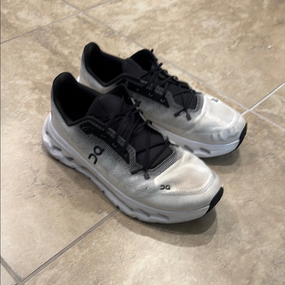 On Running Black and White Athletic Shoes